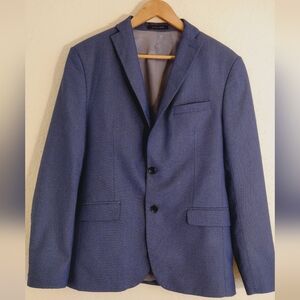Zara Blue Men's Blazer With Elbow Patches